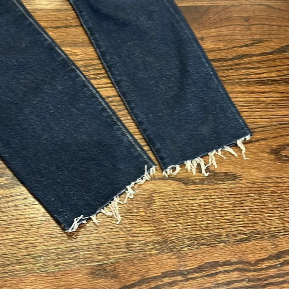 AGOLDE Pinch Skinny High Waist in Dark Blue Denin with frayed hem size 29 - Picture 6 of 7